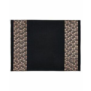 Hotel Collection Black Linen Placemats W/ Metallic Bronze Border Set of 2